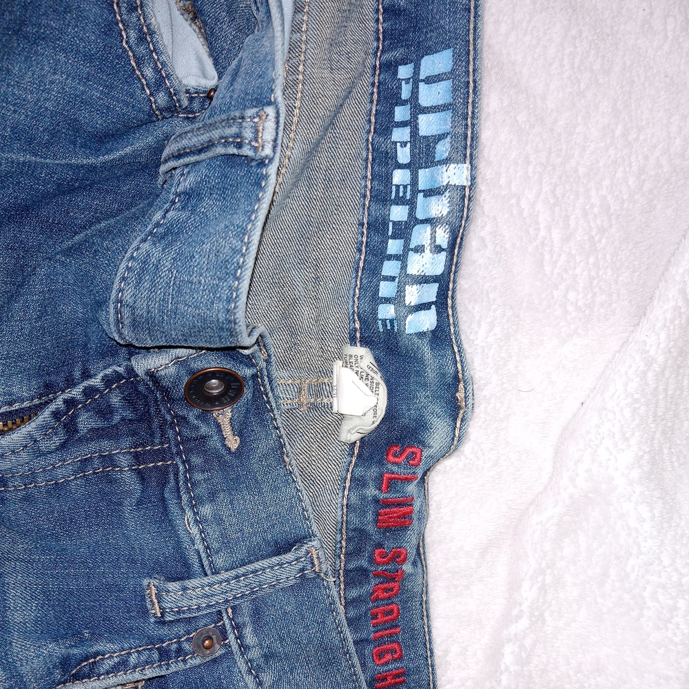 Urban Pipeline Men's Slim Straight Leg Jeans 36×34 Acid Wash Grunge Punk - Picture 9 of 9